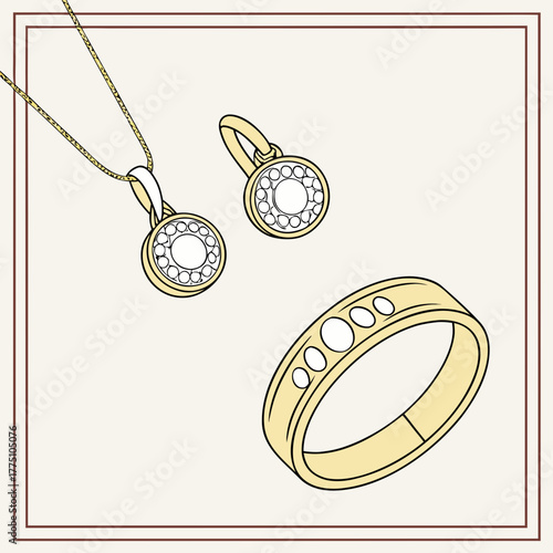 vector illustration of a necklace
