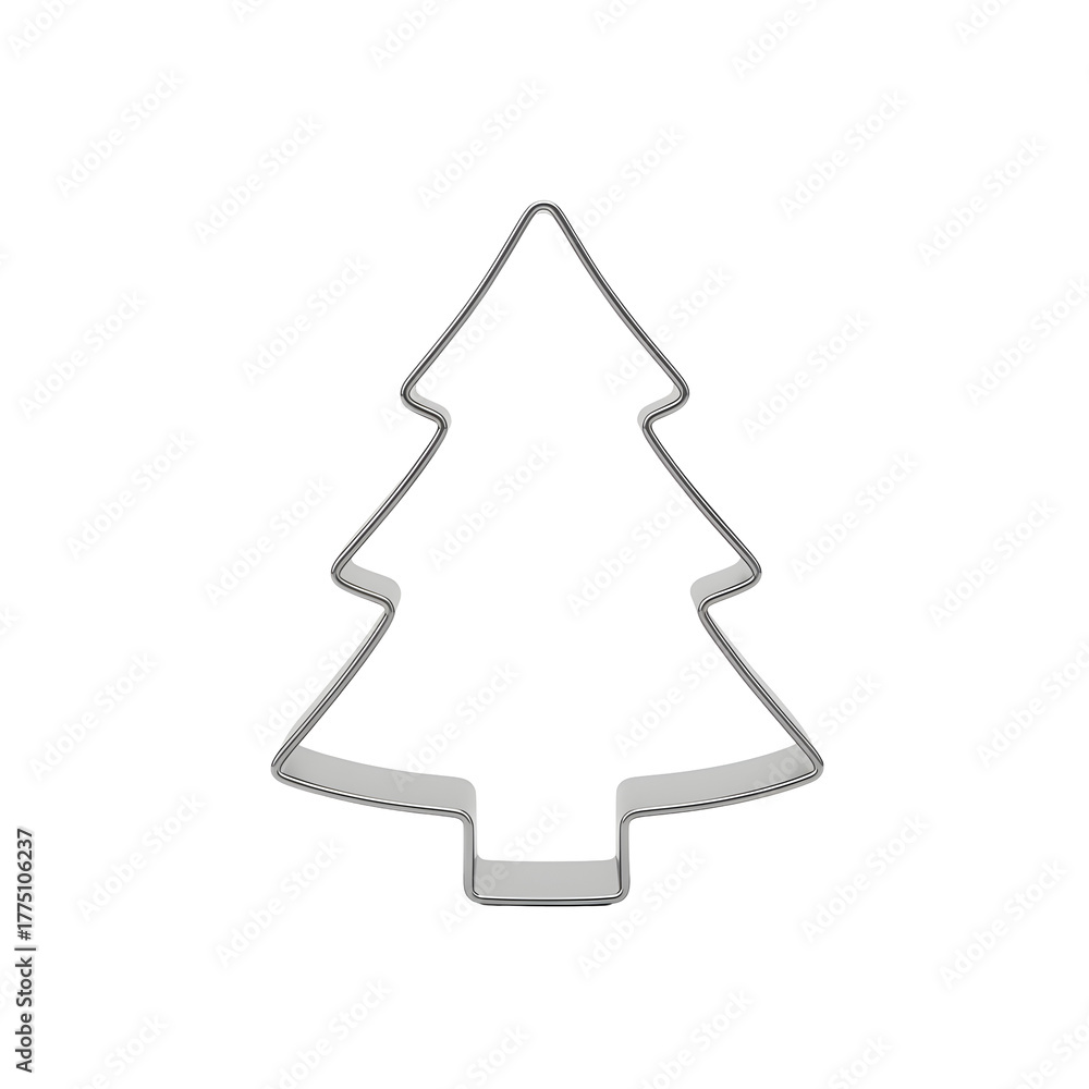 Fototapeta premium A simple outline of a Christmas tree cookie cutter, perfect for baking festive treats.