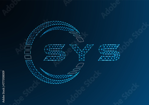 SYS low poly letter logo vector design. SYS lower poly logo design. Low poly logo.