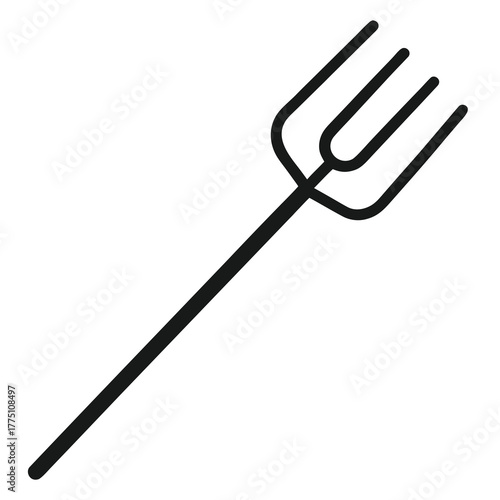 Simple Outline Pitchfork Vector Icon
