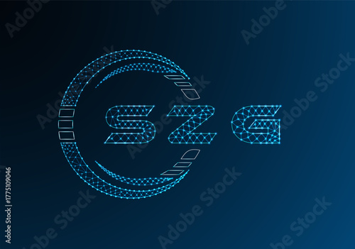 SZG low poly letter logo vector design. SZG lower poly logo design. Low poly logo.