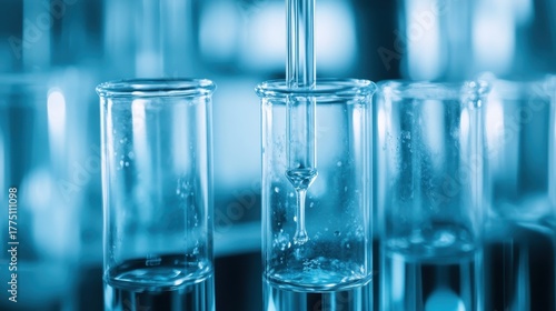 Close up image of liquid being injected into a glass tube