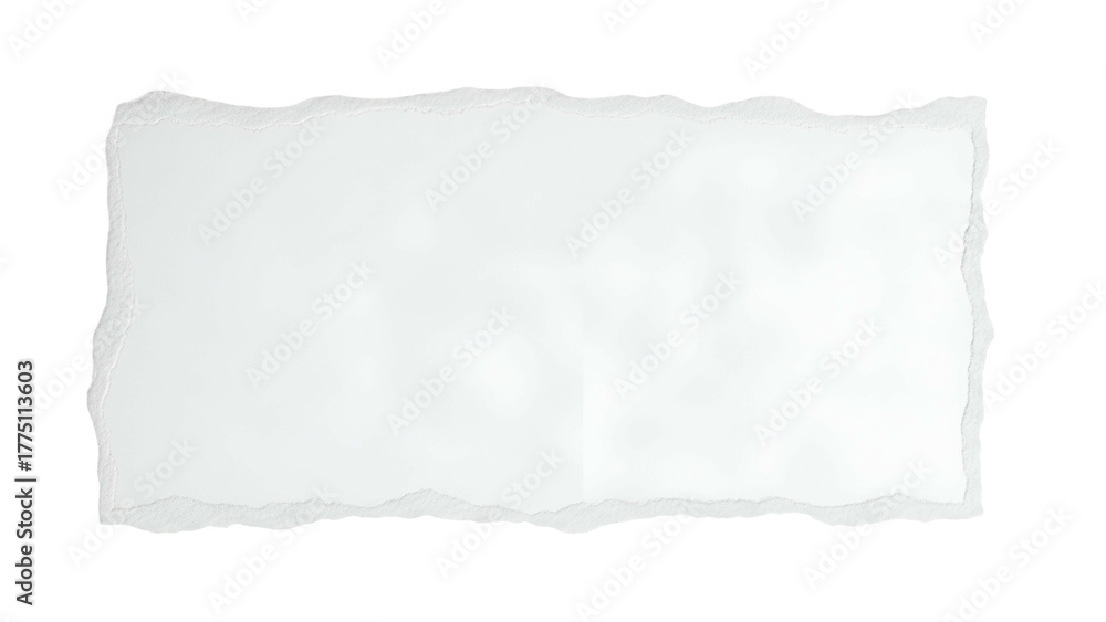 Obraz premium Blank White Torn Paper Banner with Rough Edges on Transparent Background for Creative Design