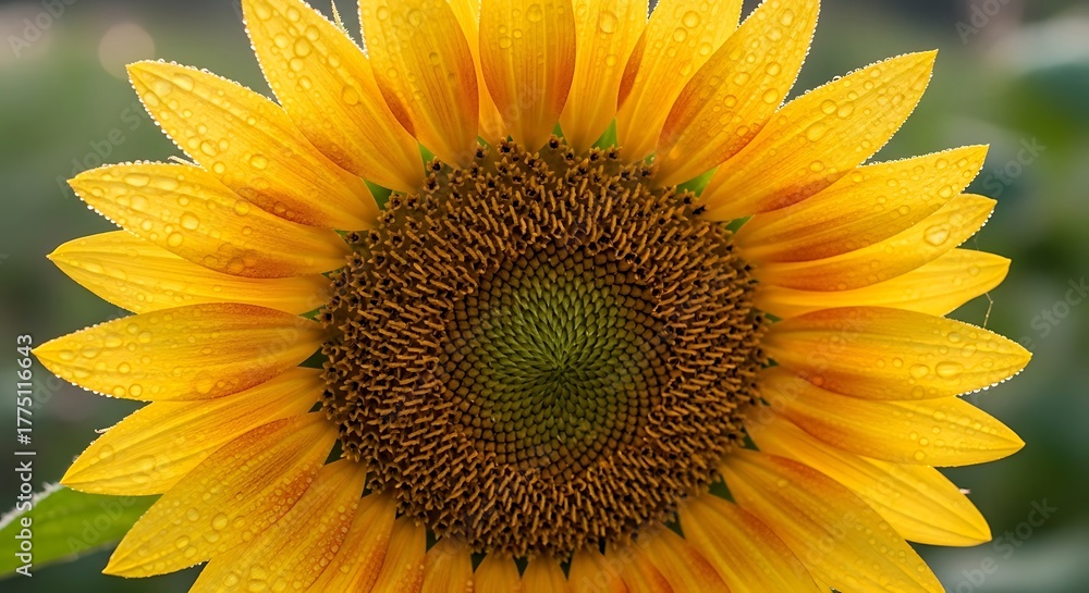 Naklejka premium Vibrant Sunflower in Full Bloom - A Detailed Close-Up.