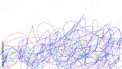 Random coloring line pattern background. Decorative pattern with tangled curved lines. Random chaotic lines abstract geometric pattern vector background.	