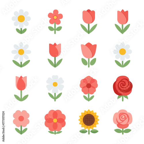 Flat design flowers collection