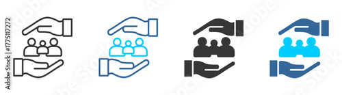 Support icon set multiple style collection