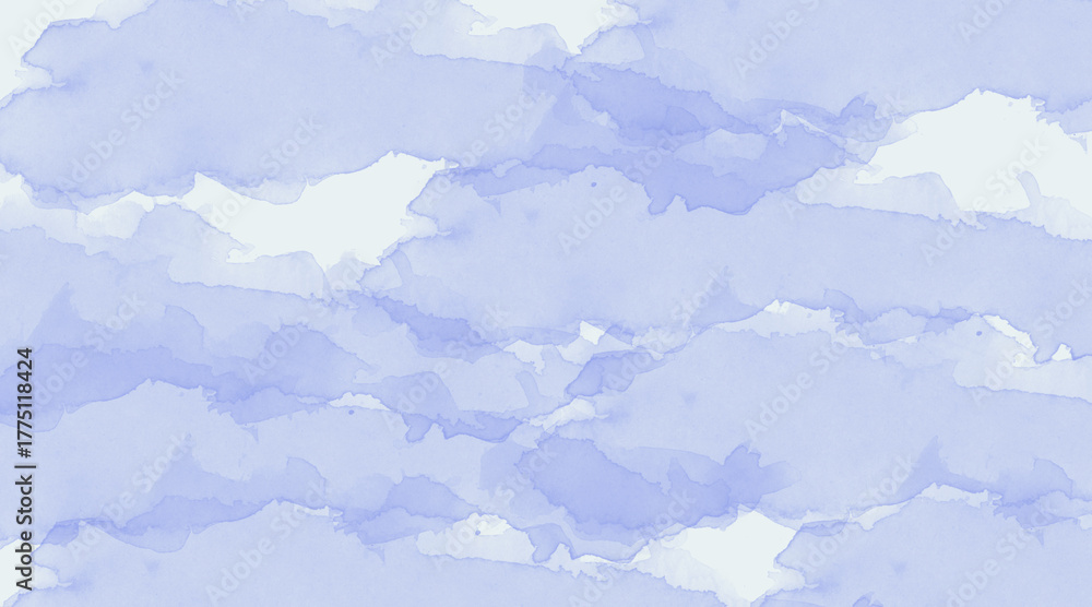 Fototapeta premium Soft pastel blue watercolor washes blend gently across a textured background creating a serene, atmospheric effect