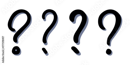 Set of hand drawn question mark clipart Single element for design