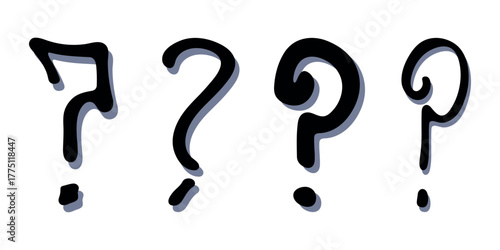 Set of hand drawn question mark clipart Single element for design