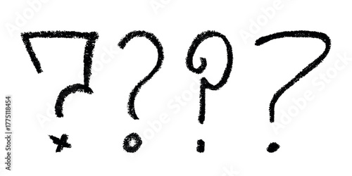 Set of hand drawn question mark clipart Single element for design
