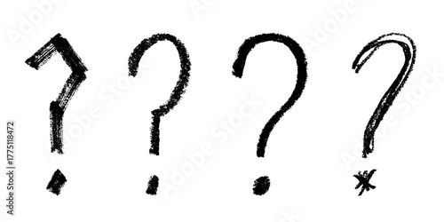 Set of hand drawn question mark clipart Single element for design