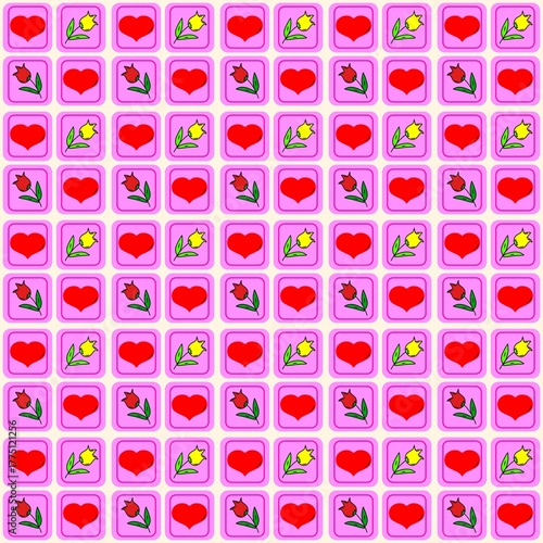 Rose and love pattern seamless for gift
