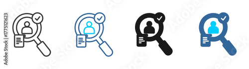 Research icon set multiple style collection