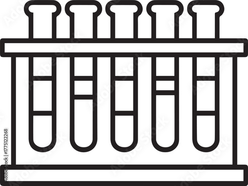 A set of test tubes neatly arranged in a laboratory rack