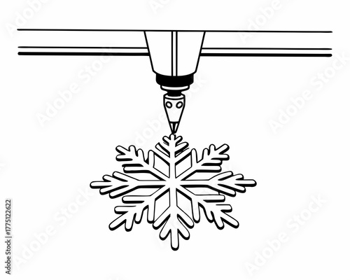 3d printer creating a snowflake