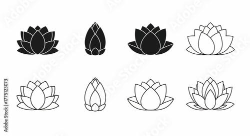 Elegant Lotus Flower Vector Art A Collection of Beautiful Floral Designs