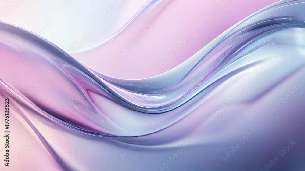 Naklejka premium Soft Flowing Abstract Waves in Pastel Colors on Smooth Surface