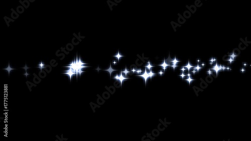 Wallpaper Mural Twinkling stars animation with glitter sparkle trail, Magic glitter sparkle trail, white twinkling particles, sparkling starlight dust line and glittering confetti loop transition on black screen. 4K Torontodigital.ca