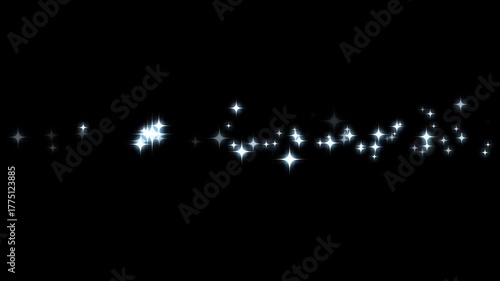 Wallpaper Mural Twinkling stars animation with glitter sparkle trail, Magic glitter sparkle trail, white twinkling particles, sparkling starlight dust line and glittering confetti loop transition on black screen. 4K Torontodigital.ca