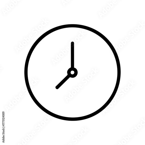 Minimalist icon of a clock with an airplane taking off, representing time management before travel.