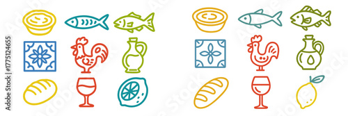 Colorful illustrations of traditional foods and drinks represent different culinary arts from around the world