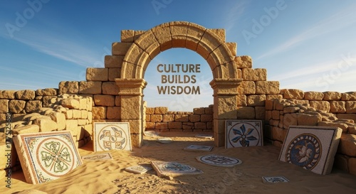 Wallpaper Mural Ancient Stone Archway Symbolizing Culture Builds Wisdom Message Torontodigital.ca