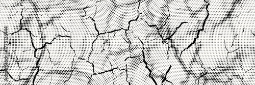 Halftone overlay resembling wood texture. Black dot, white background. Vector banner for design and creative projects