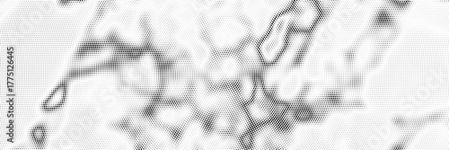 Halftone overlay resembling wood texture. Black dot, white background. Vector banner for design