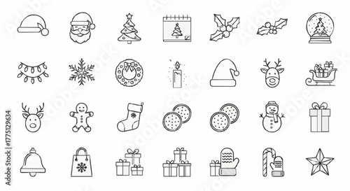Collection of christmas holiday icons