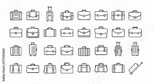Collection of various briefcases and luggage