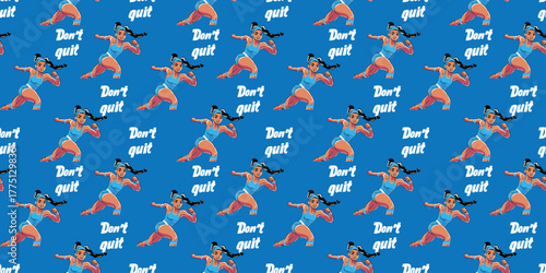 vector illustration female athlete dont quit vibe