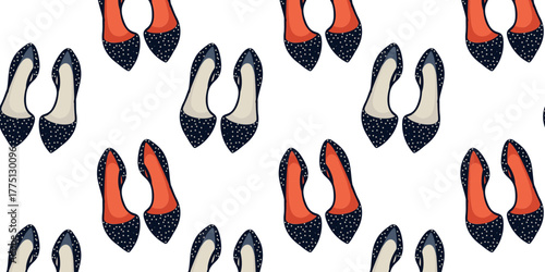vector illustration elegant shoes seamless pattern