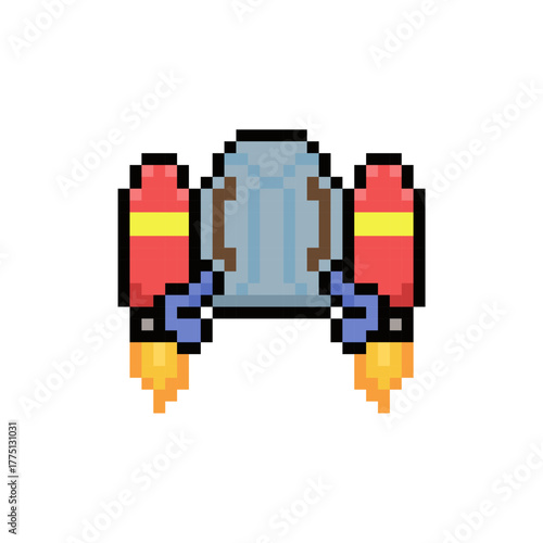 JETPACK FLYING ROCKET PIXEL ART