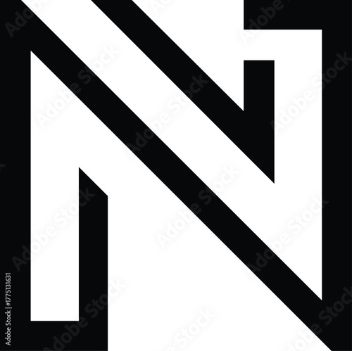Minimal elegant monogram N logo