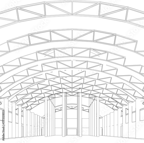 3D illustration of industrial project