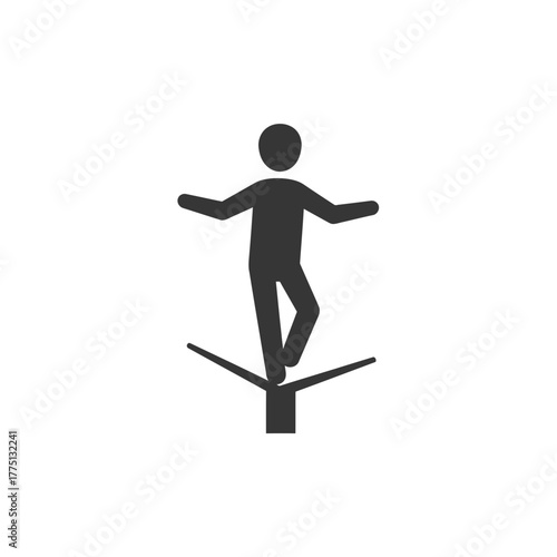 Confident Glyph Icon Representing Steadfast Balance Stability and Personal Equilibrium