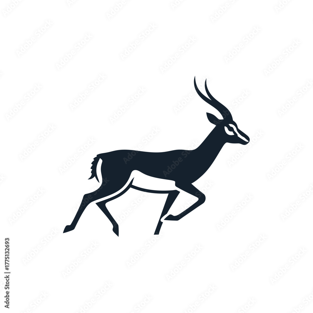 Fototapeta premium Swift Gazelle Running Glyph Icon Symbolizing Speed, Elegance, and Dynamic Movement