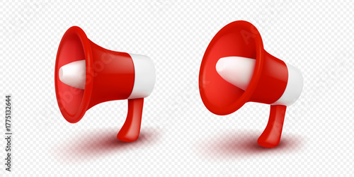 3d rendering of a loudspeaker megaphone scene, 3D icon, and 3D render