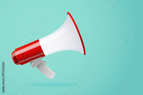 3d rendering of a loudspeaker megaphone scene, 3D icon, and 3D render