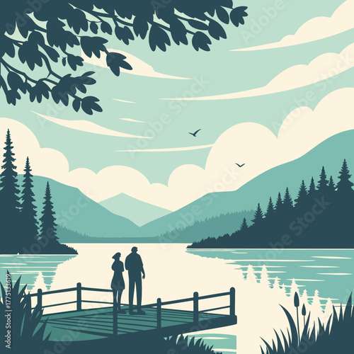 couple on the lake
