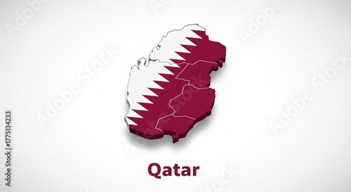 "Luxury Vector Map of Qatar, Colorful Modern Design, High-Detail Country Illustration, Premium Graphic for Infographics & Print"