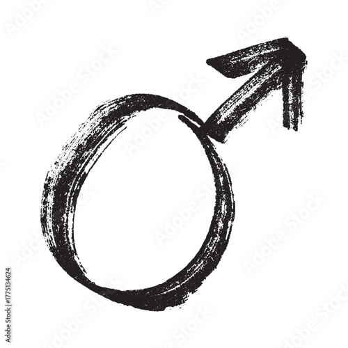 Hand drawn male gender identity sign Symbol used to represent sex and gender