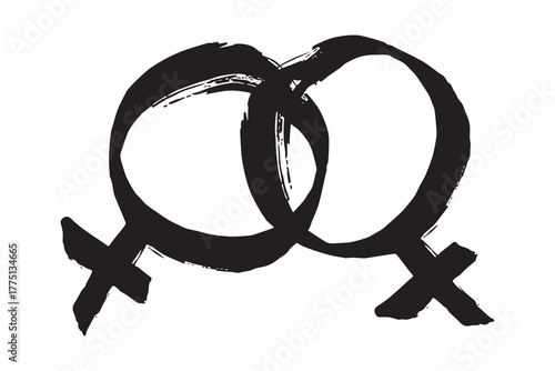 Hand drawn lesbian identity sign Symbol used to represent sex and gender