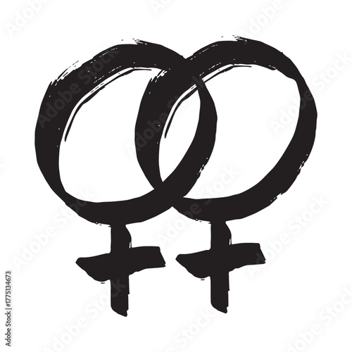 Hand drawn lesbian identity sign Symbol used to represent sex and gender