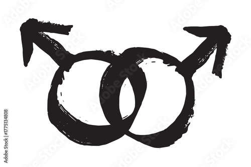Hand drawn homosexual identity sign Symbol used to represent sex and gender