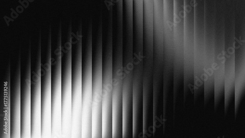 Black white wave fractal glass gradient blurred background, abstract transparent glass trendy wallpaper grainy noise texture.	