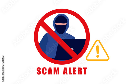 Phishing scam, hacker crime attack and personal data security concept. Hacker try to unlock the key on computer and phishing account, stealing password. cyber security vector illustration