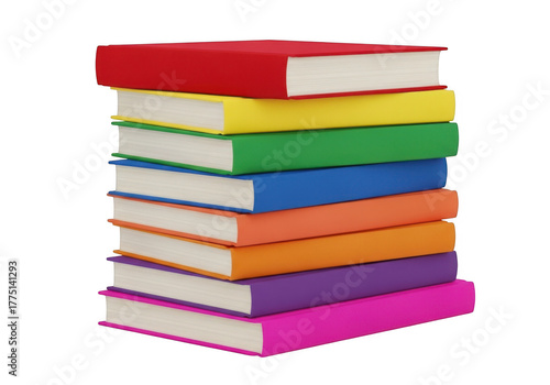 Wallpaper Mural Book stack rainbow colors learning education library knowledge reading wisdom isolated on transparent background Torontodigital.ca