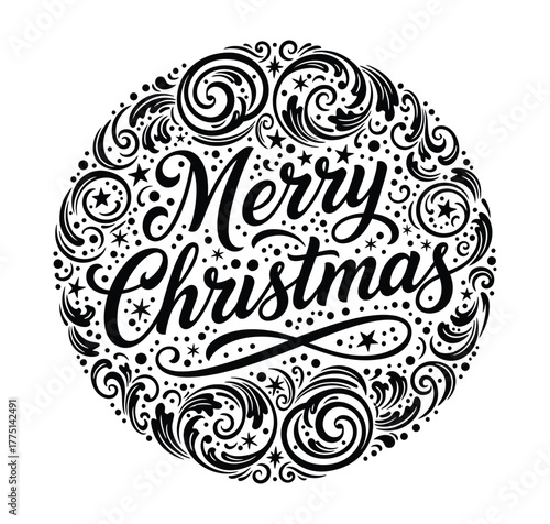 Elegant Merry Christmas Ornament